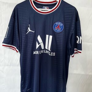 Paris Navy Jersey with Red and White Accents